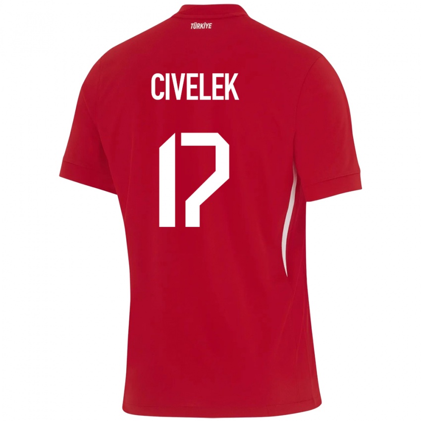 Niño Camiseta Turquía İlayda Civelek #17 Rojo 2ª Equipación 24-26 La Camisa
