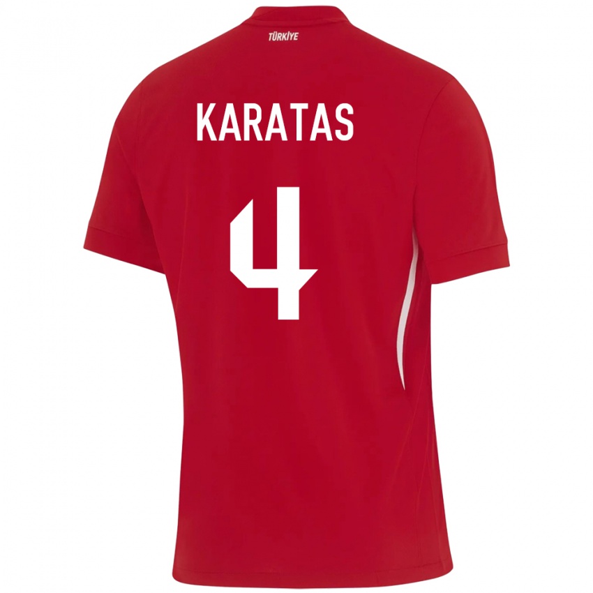 Niño Camiseta Turquía Eda Karataş #4 Rojo 2ª Equipación 24-26 La Camisa