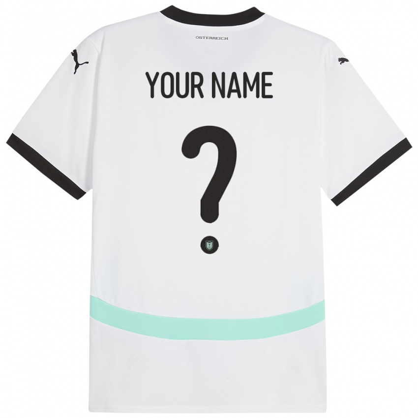 Niño Camiseta Austria Su Nombre #0 Blanco 2ª Equipación 24-26 La Camisa