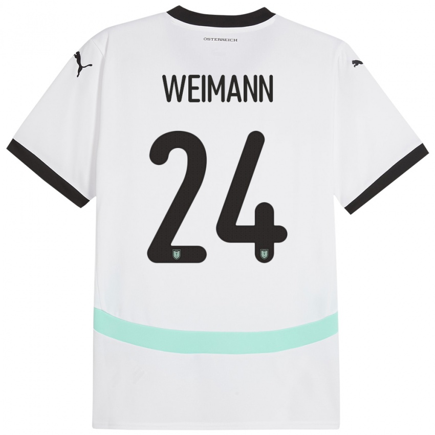 Niño Camiseta Austria Andreas Weimann #24 Blanco 2ª Equipación 24-26 La Camisa