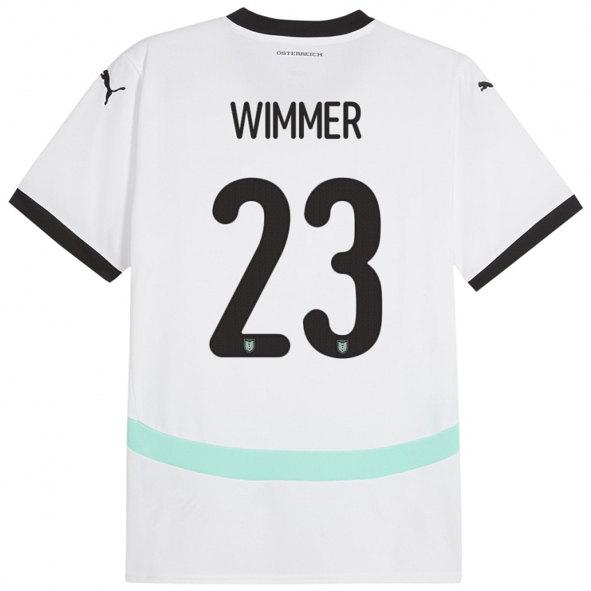 Niño Camiseta Austria Patrick Wimmer #23 Blanco 2ª Equipación 24-26 La Camisa