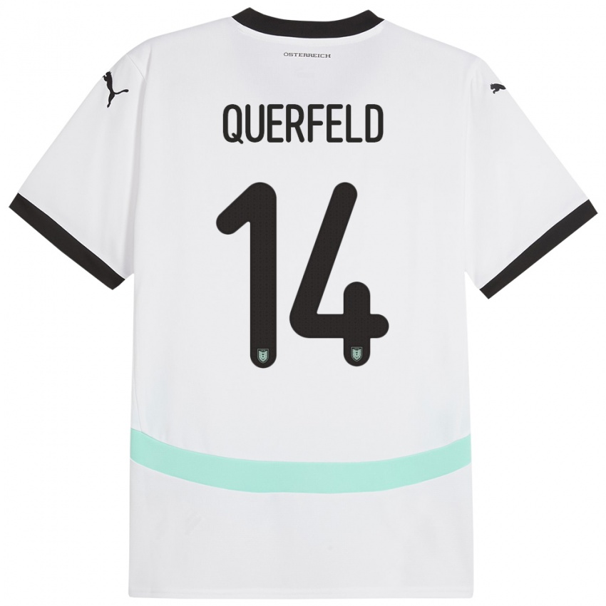 Niño Camiseta Austria Leopold Querfeld #14 Blanco 2ª Equipación 24-26 La Camisa