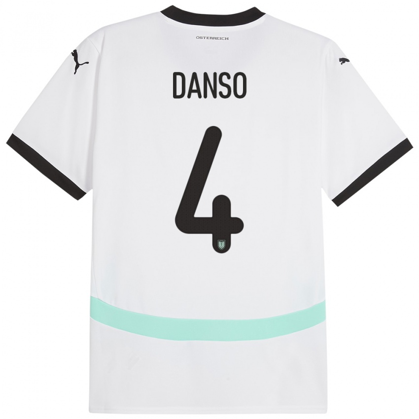 Niño Camiseta Austria Kevin Danso #4 Blanco 2ª Equipación 24-26 La Camisa