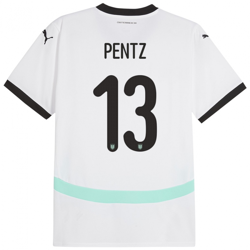 Niño Camiseta Austria Patrick Pentz #13 Blanco 2ª Equipación 24-26 La Camisa