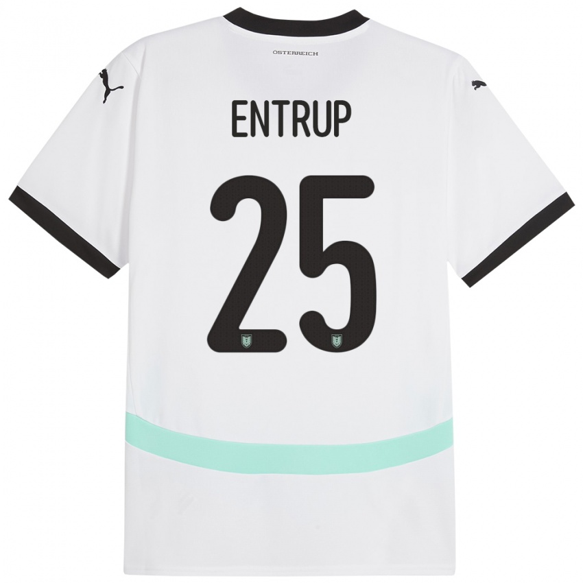 Niño Camiseta Austria Maximilian Entrup #25 Blanco 2ª Equipación 24-26 La Camisa
