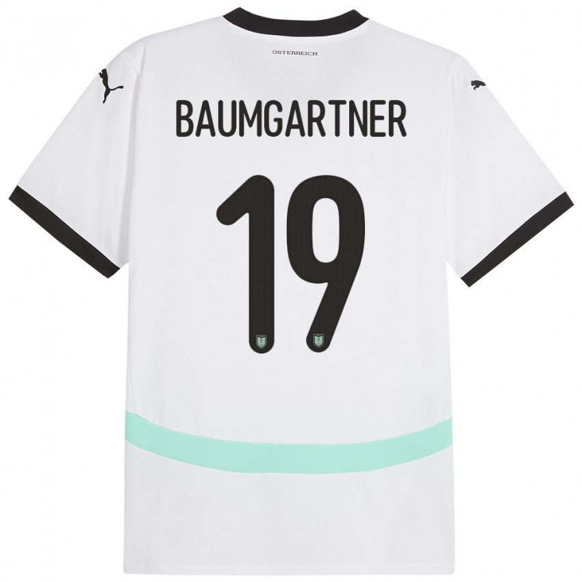 Niño Camiseta Austria Christoph Baumgartner #19 Blanco 2ª Equipación 24-26 La Camisa