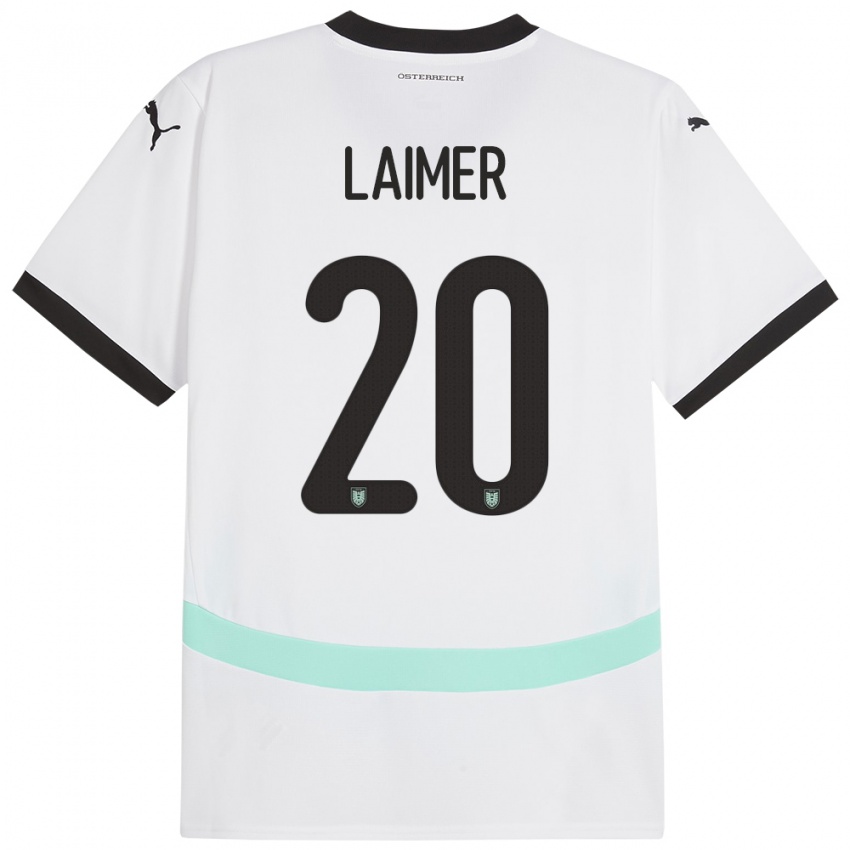 Niño Camiseta Austria Konrad Laimer #20 Blanco 2ª Equipación 24-26 La Camisa