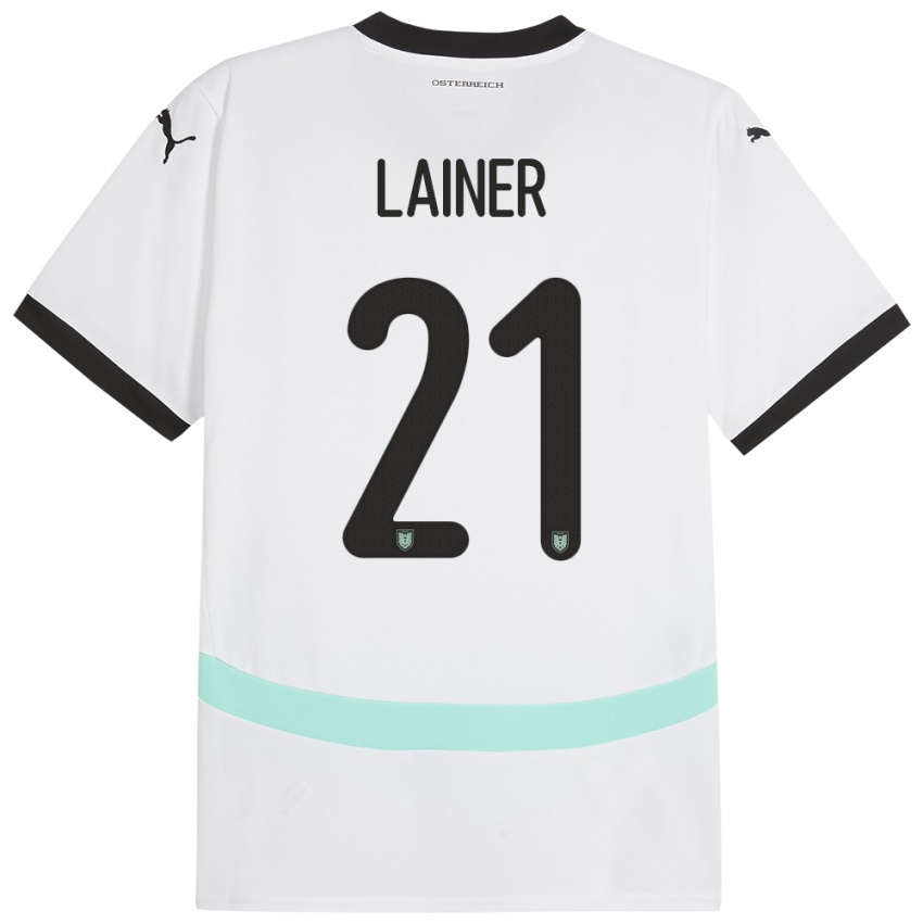 Niño Camiseta Austria Stefan Lainer #21 Blanco 2ª Equipación 24-26 La Camisa