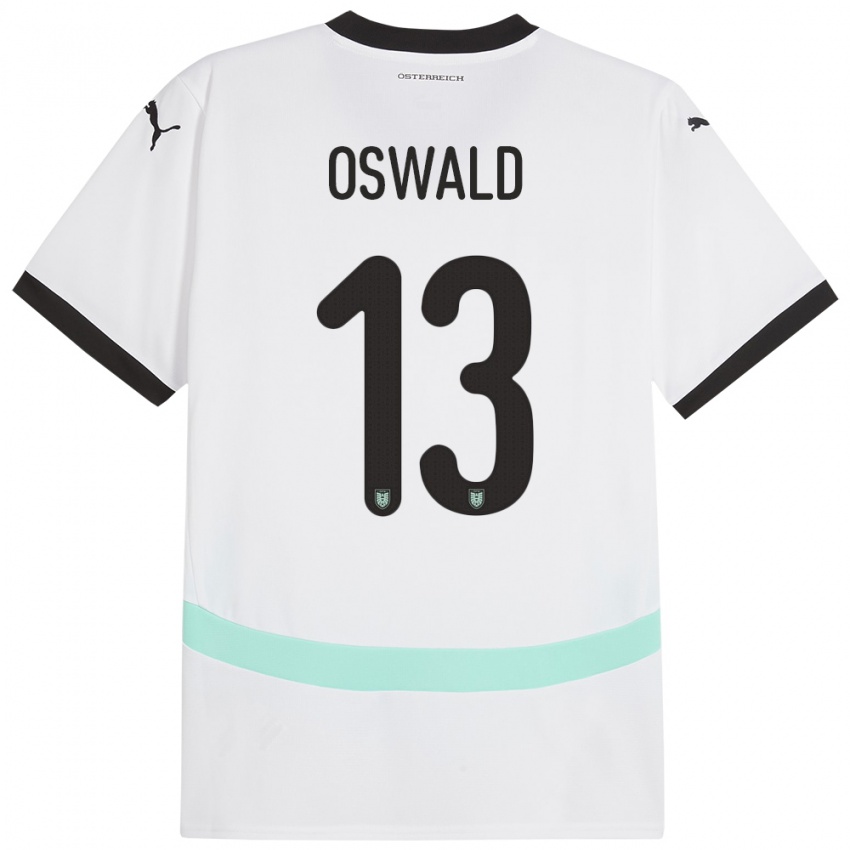 Niño Camiseta Austria Moritz Oswald #13 Blanco 2ª Equipación 24-26 La Camisa