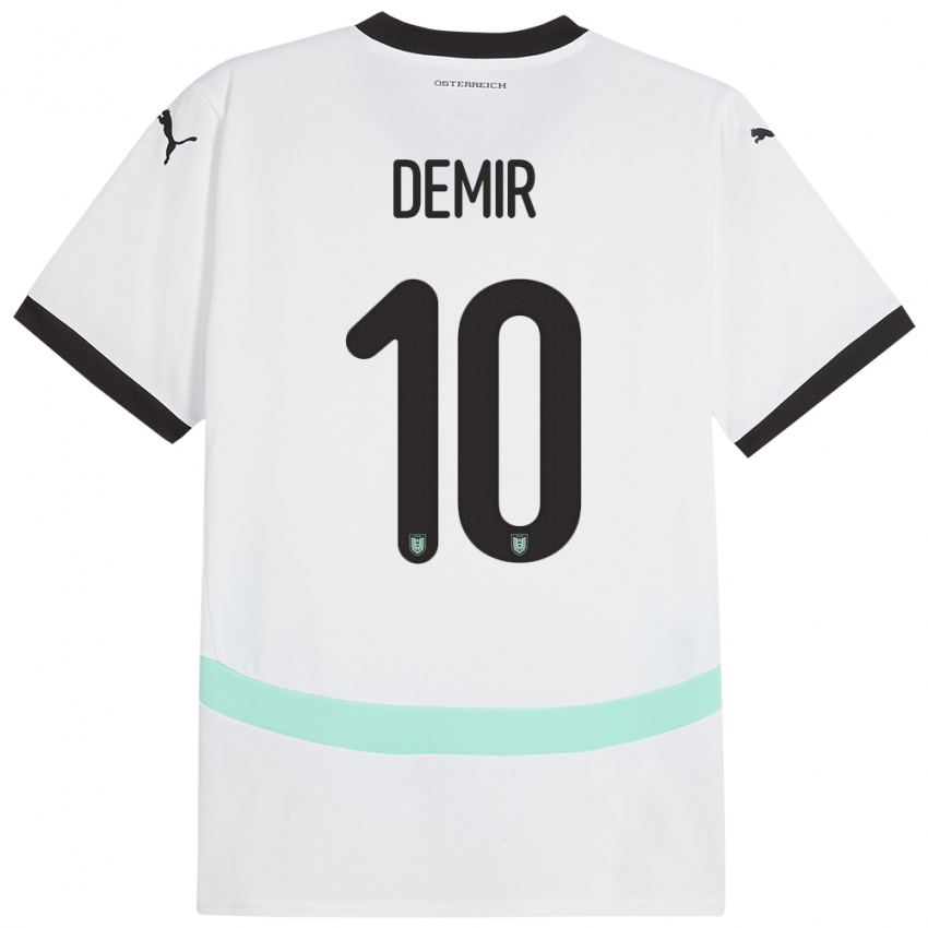 Niño Camiseta Austria Yusuf Demir #10 Blanco 2ª Equipación 24-26 La Camisa