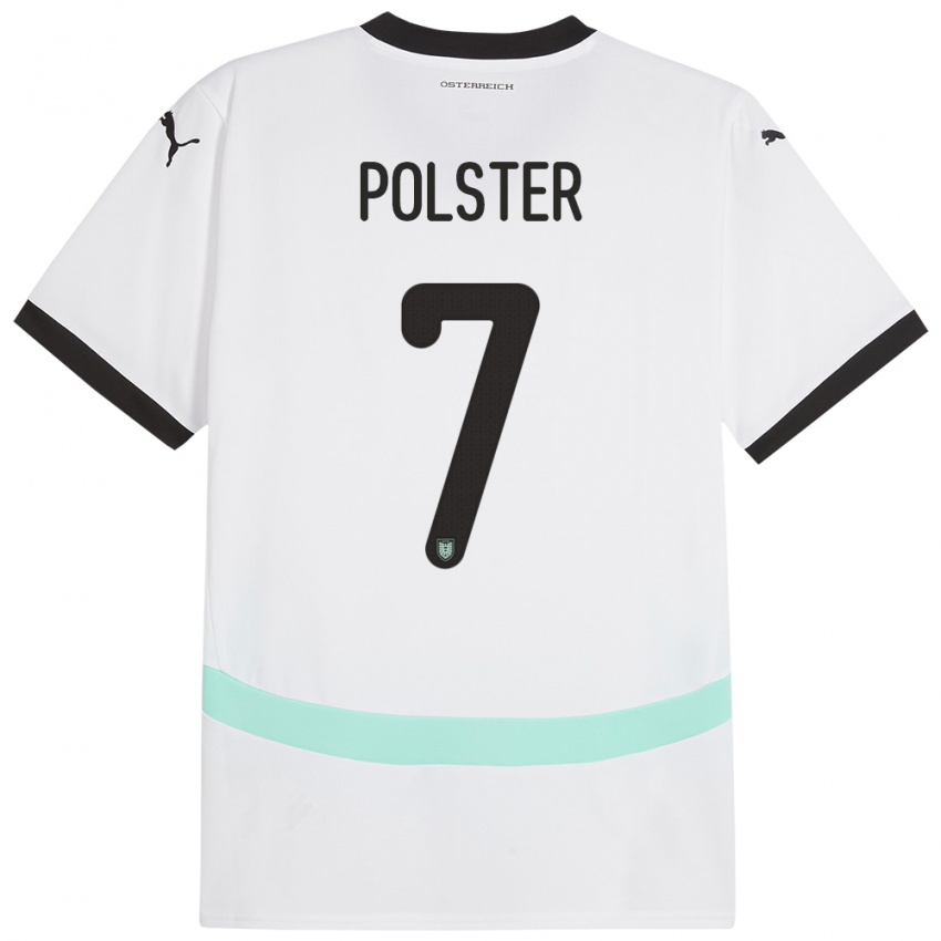 Niño Camiseta Austria Manuel Polster #7 Blanco 2ª Equipación 24-26 La Camisa