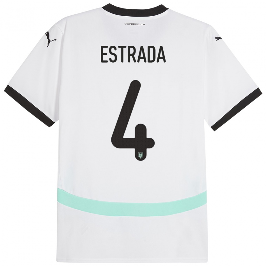 Niño Camiseta Austria Pascal Estrada #4 Blanco 2ª Equipación 24-26 La Camisa