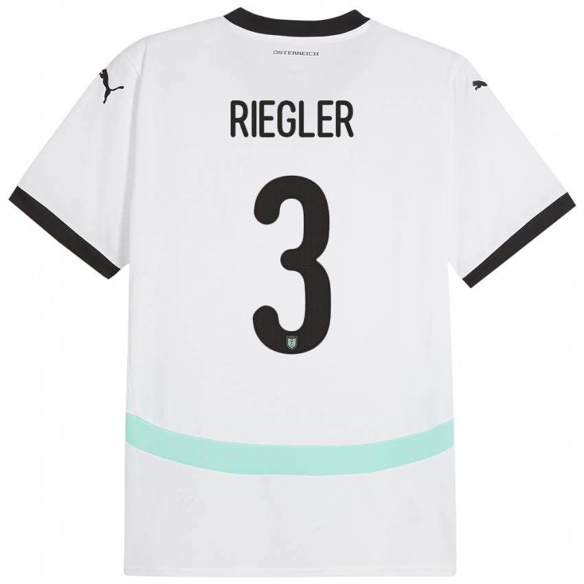 Niño Camiseta Austria David Riegler #3 Blanco 2ª Equipación 24-26 La Camisa