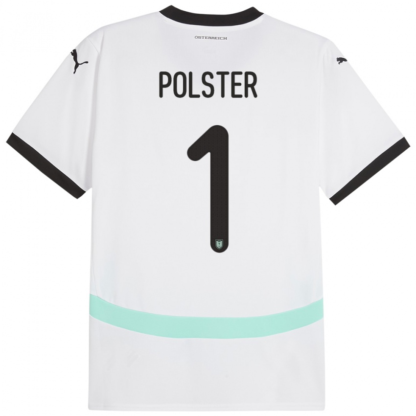 Niño Camiseta Austria Nikolas Polster #1 Blanco 2ª Equipación 24-26 La Camisa