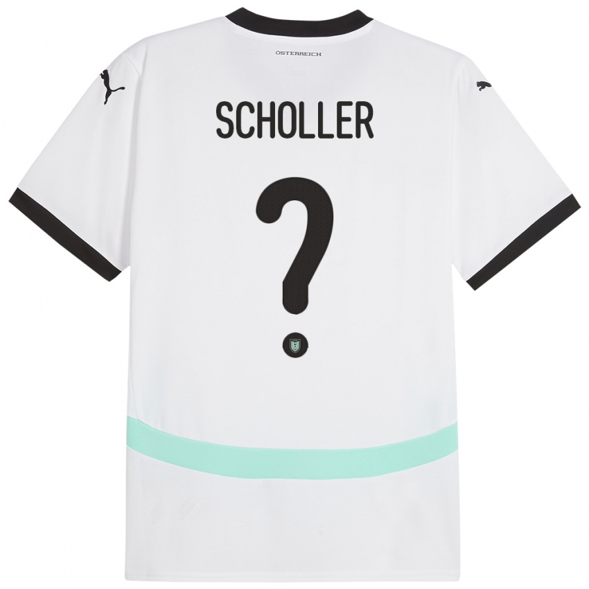 Niño Camiseta Austria Jakob Schöller #0 Blanco 2ª Equipación 24-26 La Camisa