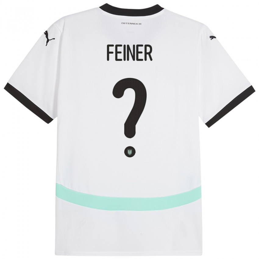 Niño Camiseta Austria Fabian Feiner #0 Blanco 2ª Equipación 24-26 La Camisa