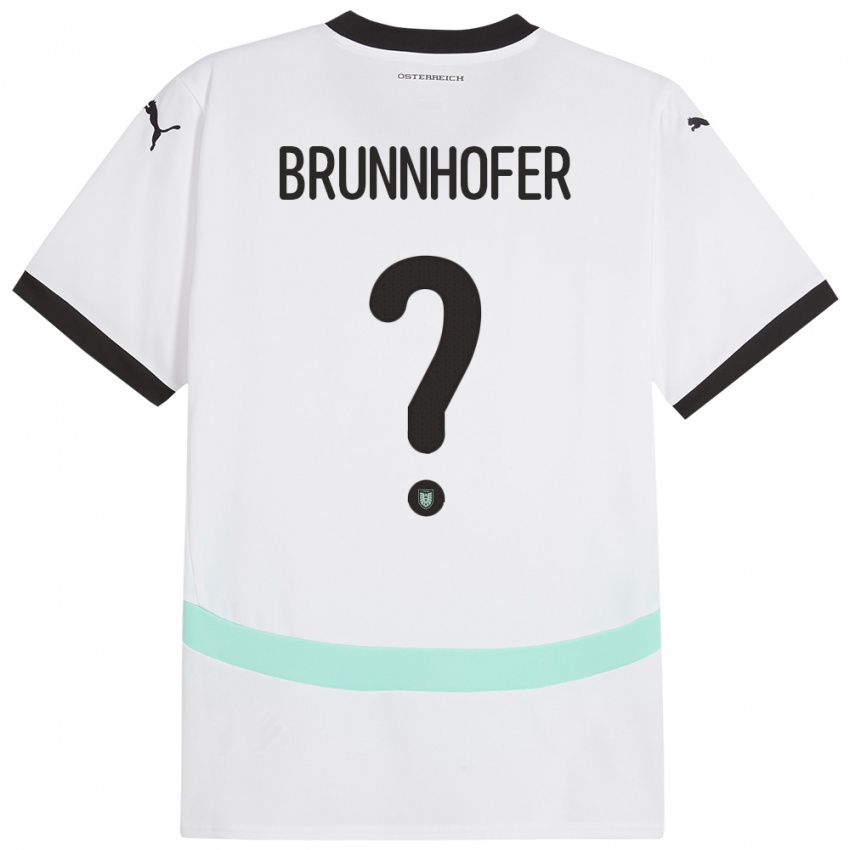 Niño Camiseta Austria Jakob Brunnhofer #0 Blanco 2ª Equipación 24-26 La Camisa