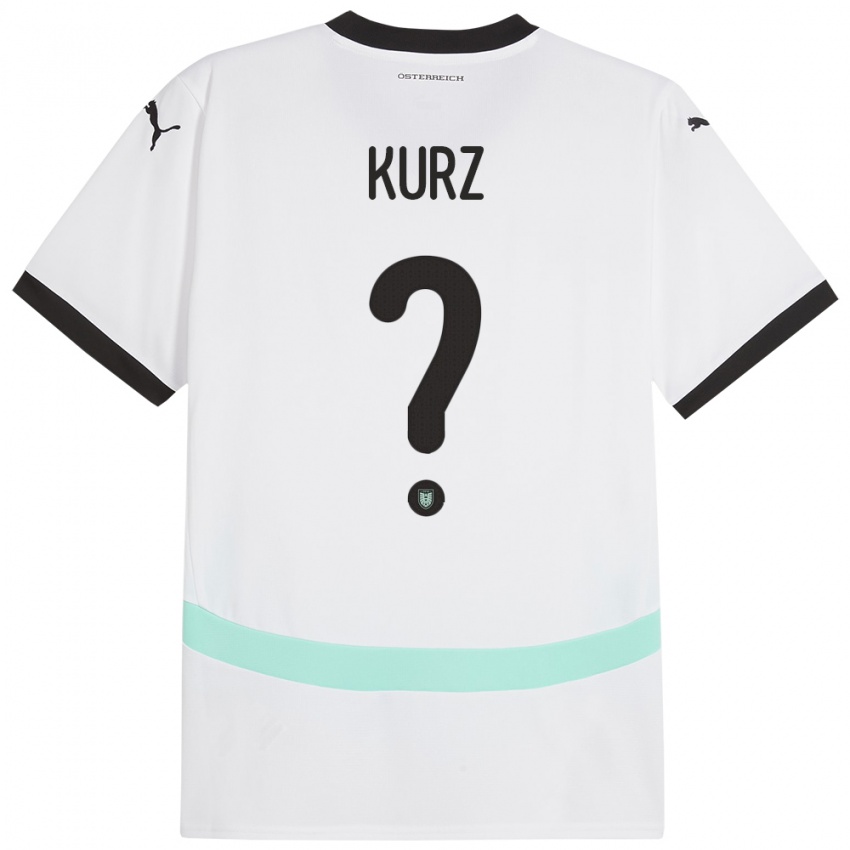 Niño Camiseta Austria Marcel Kurz #0 Blanco 2ª Equipación 24-26 La Camisa