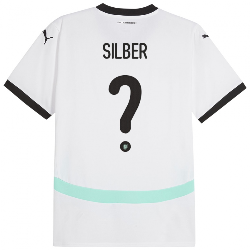 Niño Camiseta Austria Fabian Silber #0 Blanco 2ª Equipación 24-26 La Camisa
