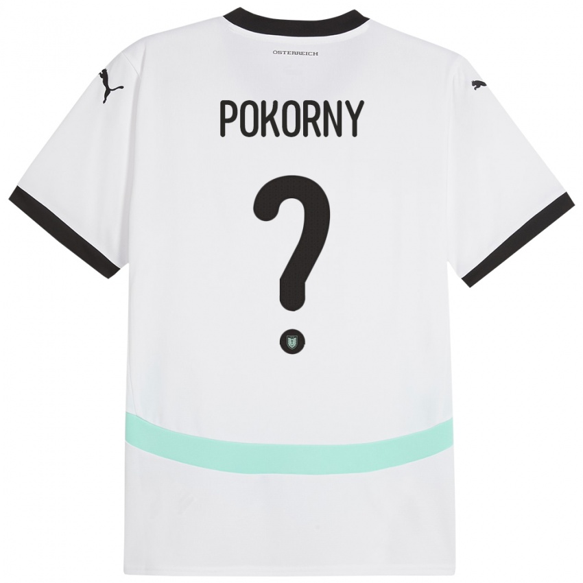 Niño Camiseta Austria Jakob Pokorny #0 Blanco 2ª Equipación 24-26 La Camisa