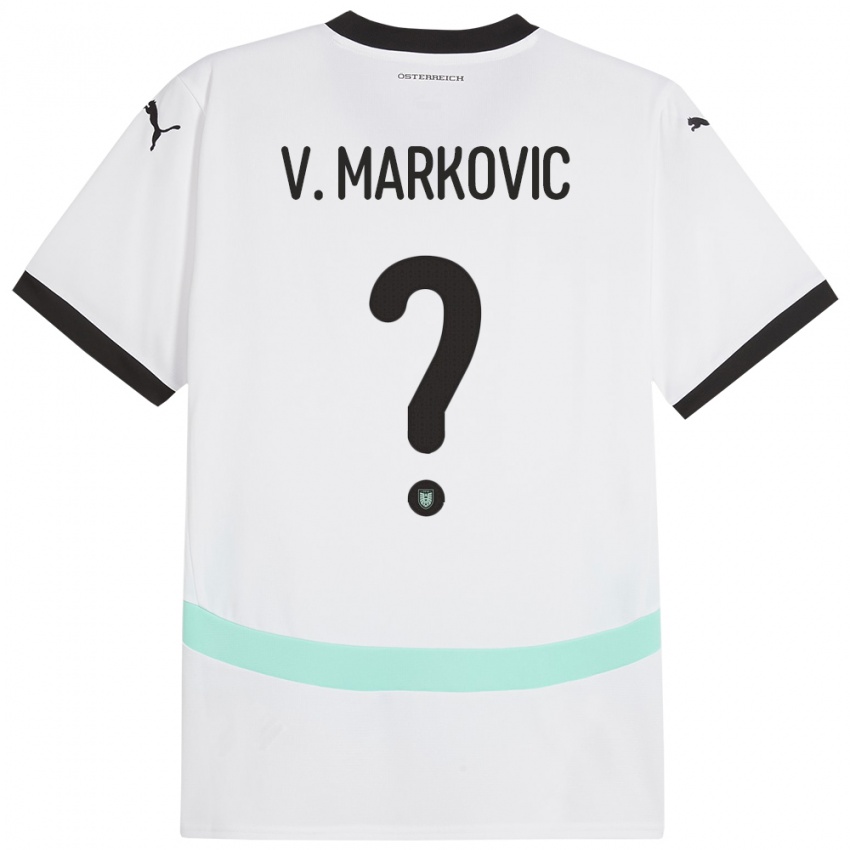 Niño Camiseta Austria Vasilije Markovic #0 Blanco 2ª Equipación 24-26 La Camisa