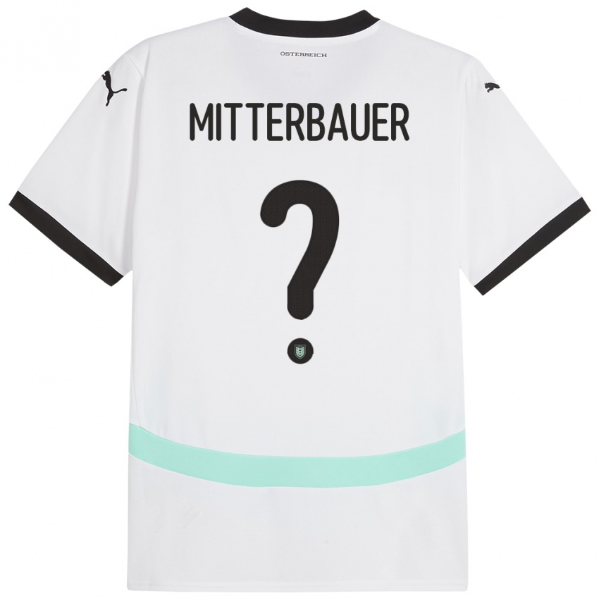 Niño Camiseta Austria Elias Mitterbauer #0 Blanco 2ª Equipación 24-26 La Camisa