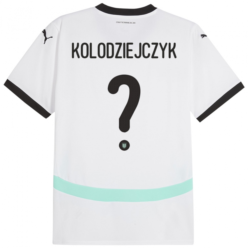 Niño Camiseta Austria Marek Kolodziejczyk #0 Blanco 2ª Equipación 24-26 La Camisa