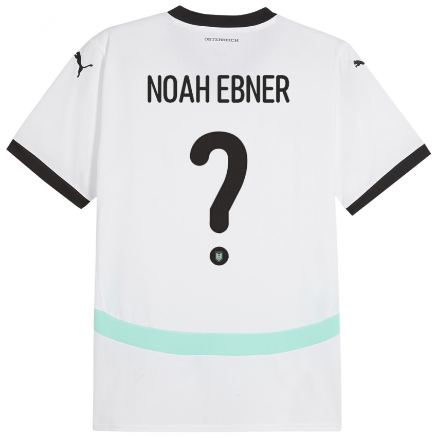 Niño Camiseta Austria Noah Ebner #0 Blanco 2ª Equipación 24-26 La Camisa