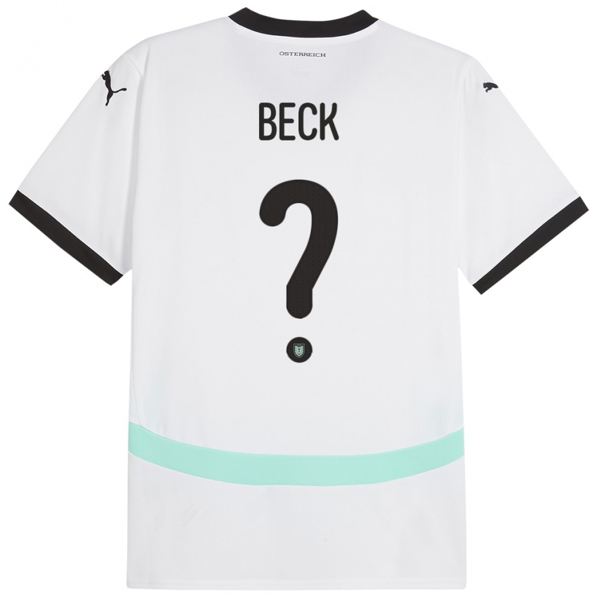 Niño Camiseta Austria Dominik Beck #0 Blanco 2ª Equipación 24-26 La Camisa