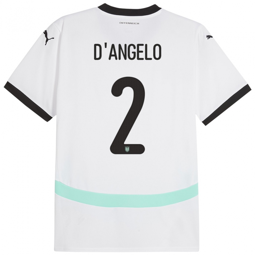 Niño Camiseta Austria Chiara D’angelo #2 Blanco 2ª Equipación 24-26 La Camisa