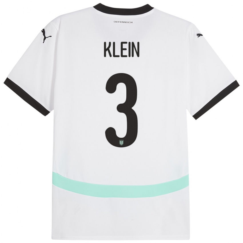 Niño Camiseta Austria Jennifer Klein #3 Blanco 2ª Equipación 24-26 La Camisa