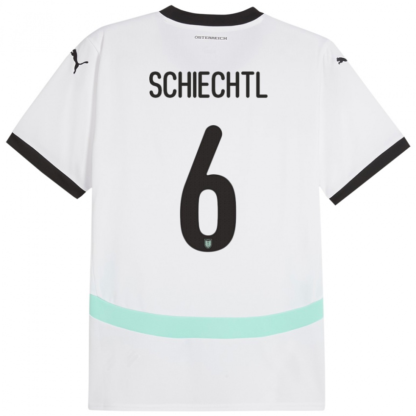 Niño Camiseta Austria Katharina Schiechtl #6 Blanco 2ª Equipación 24-26 La Camisa