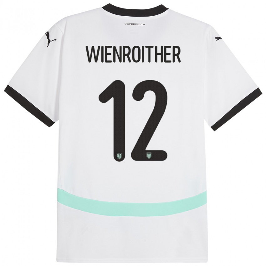 Niño Camiseta Austria Laura Wienroither #12 Blanco 2ª Equipación 24-26 La Camisa