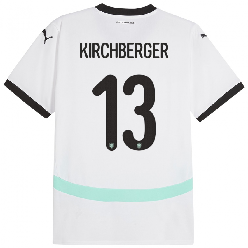 Niño Camiseta Austria Virginia Kirchberger #13 Blanco 2ª Equipación 24-26 La Camisa