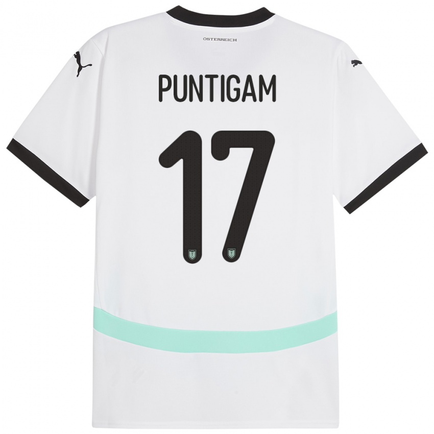 Niño Camiseta Austria Sarah Puntigam #17 Blanco 2ª Equipación 24-26 La Camisa