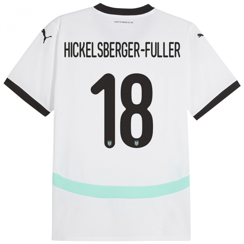 Niño Camiseta Austria Julia Hickelsberger-Füller #18 Blanco 2ª Equipación 24-26 La Camisa