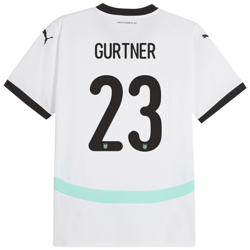 Niño Camiseta Austria Andrea Gurtner #23 Blanco 2ª Equipación 24-26 La Camisa