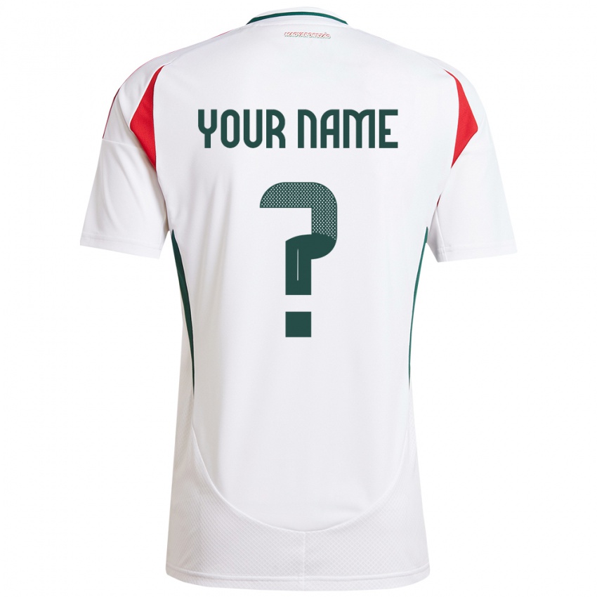 Niño Camiseta Hungría Su Nombre #0 Blanco 2ª Equipación 24-26 La Camisa