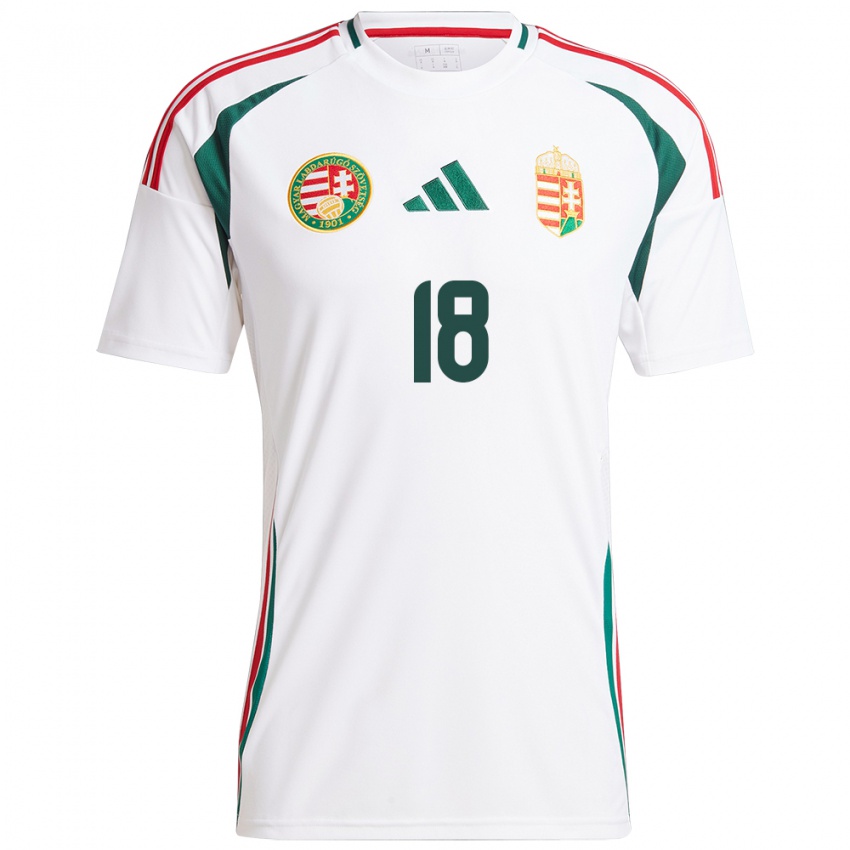 Niño Camiseta Hungría Barnabás Barkóczi #18 Blanco 2ª Equipación 24-26 La Camisa