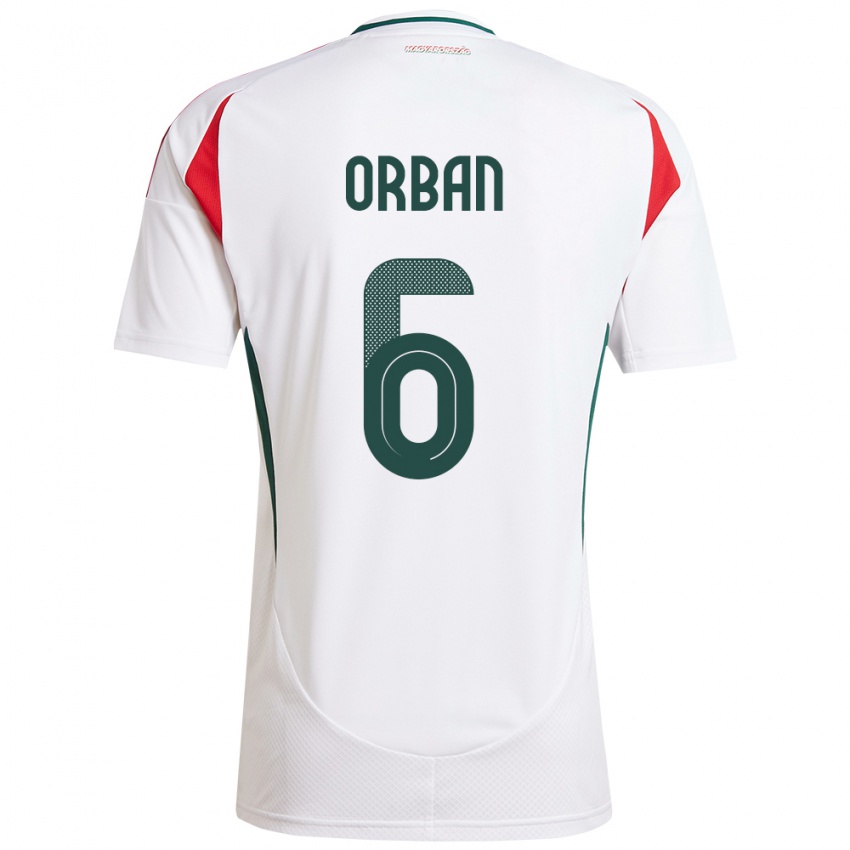 Niño Camiseta Hungría Willi Orbán #6 Blanco 2ª Equipación 24-26 La Camisa