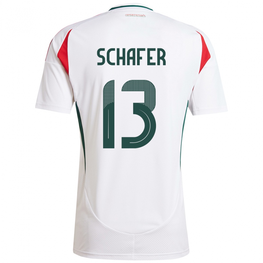 Niño Camiseta Hungría András Schäfer #13 Blanco 2ª Equipación 24-26 La Camisa