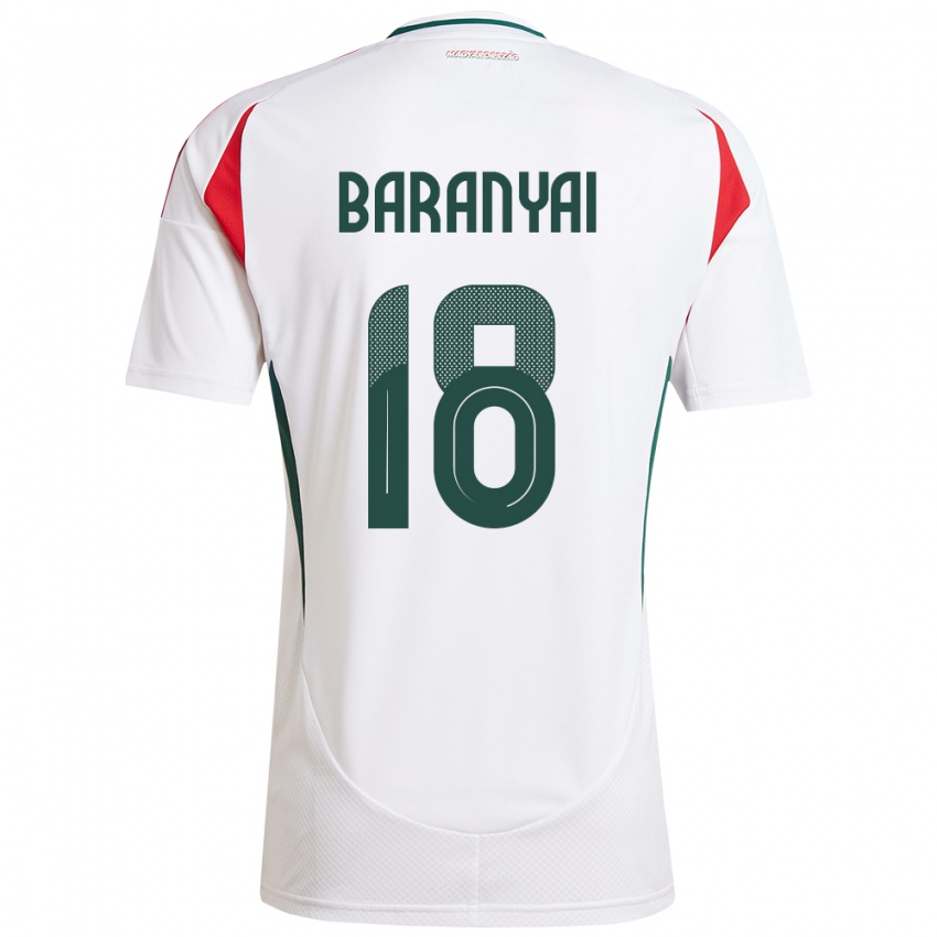 Niño Camiseta Hungría Nimród Baranyai #18 Blanco 2ª Equipación 24-26 La Camisa