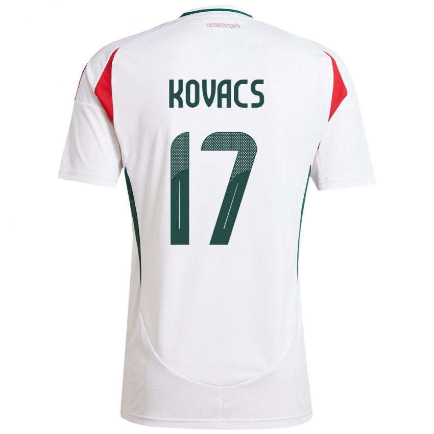 Niño Camiseta Hungría Mátyás Kovács #17 Blanco 2ª Equipación 24-26 La Camisa