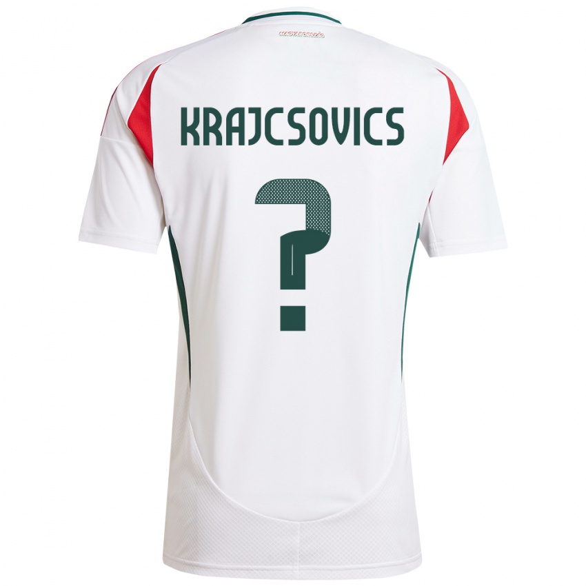 Niño Camiseta Hungría Ábel Krajcsovics #0 Blanco 2ª Equipación 24-26 La Camisa