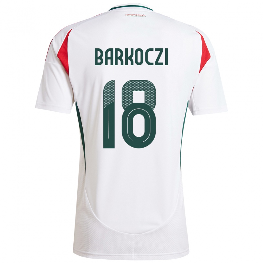Niño Camiseta Hungría Barnabás Barkóczi #18 Blanco 2ª Equipación 24-26 La Camisa