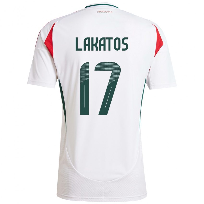 Niño Camiseta Hungría Noel Lakatos #17 Blanco 2ª Equipación 24-26 La Camisa