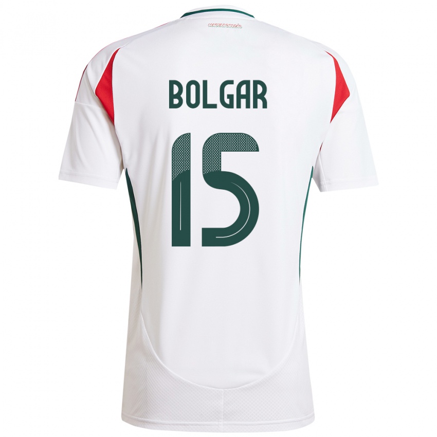 Niño Camiseta Hungría Botond Bolgár #15 Blanco 2ª Equipación 24-26 La Camisa