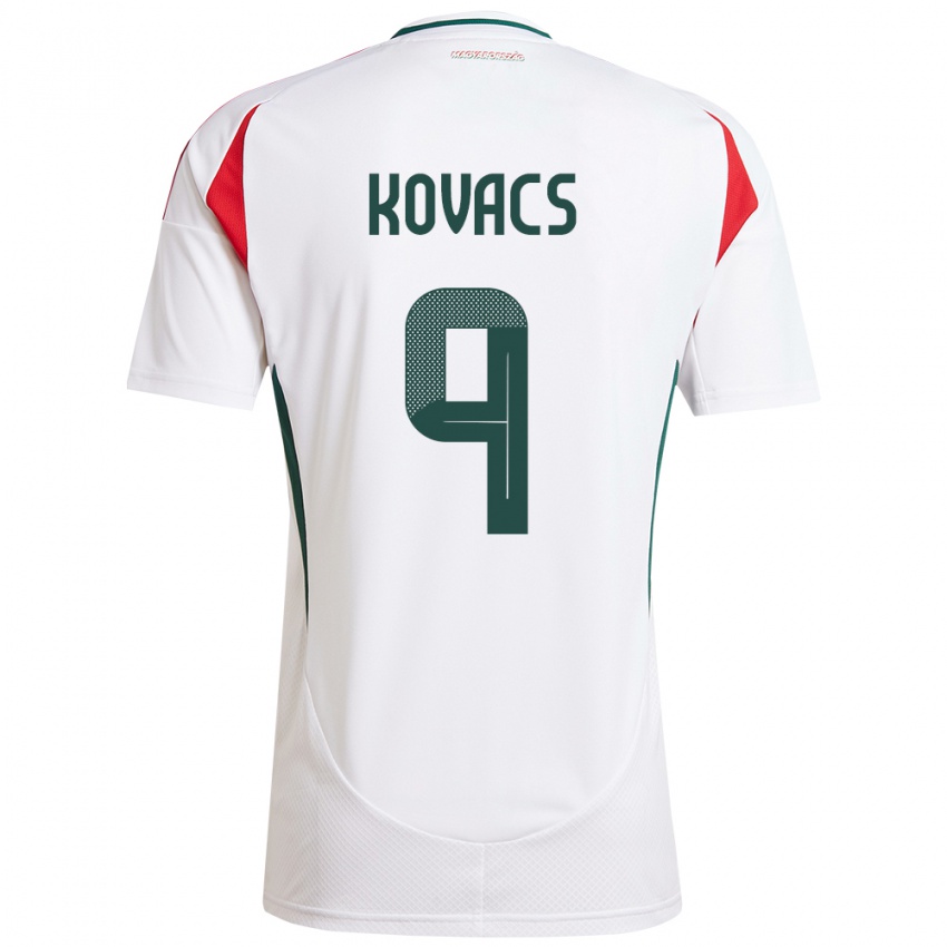 Niño Camiseta Hungría Patrik Kovács #9 Blanco 2ª Equipación 24-26 La Camisa