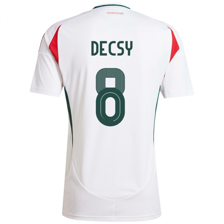 Niño Camiseta Hungría Ádám Décsy #8 Blanco 2ª Equipación 24-26 La Camisa