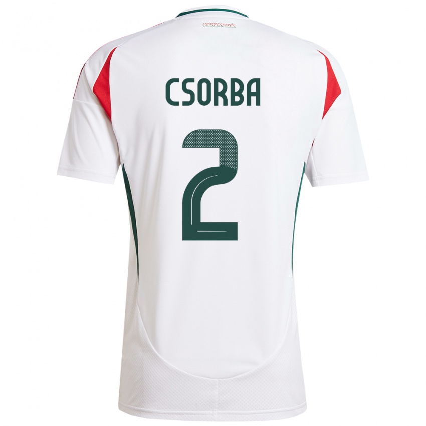 Niño Camiseta Hungría Dominik Csorba #2 Blanco 2ª Equipación 24-26 La Camisa